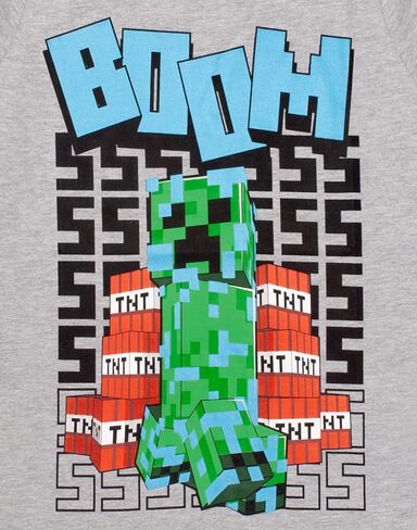 Minecraft T Shirt Boys Charged Creeper Short Sleeve Grey Top Merchandise in Kuwait