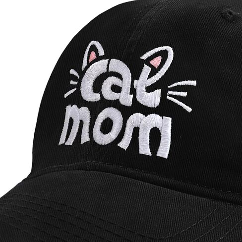 Cat Mom Hats, Cat Gifts for Women, Embroidered Washed Adjustable Baseball Caps for Cat Lovers Mama Wife, Cat Themed Gifts in Saudi Arabia