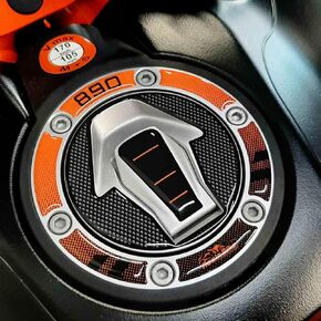 Motorcycle 3D Stickers Compatible with KTM 890 Adventure-R 2021. Side Motorcycle Protections from Impact and Scratches. Pair of Resin Stickers - Made in Italy