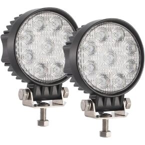Super Bright Offroad 3.5" Round LED Fog Light Pods, 6000K Cool-White 150° Wide Flood Beam Large-Space Illunimation for Truck/Motorcycle, 12V/24VDC 27W, Corrosion/Vibration Resistant Waterproof, 2-Pack