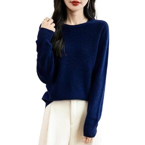 Women's 100% Merino Wool 2024 Fall Winter Crewneck First-Line Ready to Wear Long Sleeve Seamless Knit Sweater