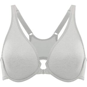 DELIMIRA Women's Front Closure Racerback Bras Underwire Plus Size Seamless Plunge Comfortable Bra