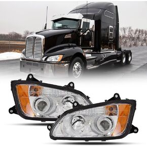 PAIR Headlights for Kenworth T660 T170 T270 T370 T440 T470 T700 2008-2016 Front Headlight Assembly OE Replacement Driver and Passenger Side DOT Approved [Included All Bulbs]