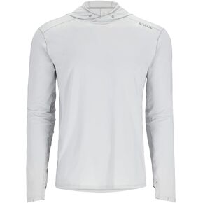 Simms SolarFlex UPF 50+ Shirt - Premium Sun Protection Hoodie for Men, Lightweight, Quick-Dry, Breathable Outdoor Apparel for Men (Sterling, Medium)