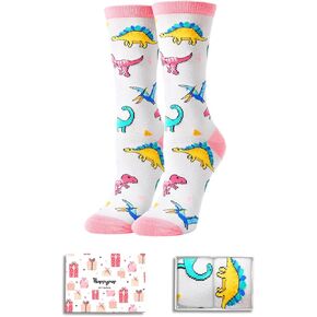 HAPPYPOP Funny Dinosaur Socks for Women Dinosaur Stuff Dino Socks, Dinosaur Gifts for Women Dino Gifts Girls