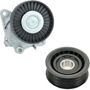TRQ Serpentine Belt Tensioner & Idler Pulley Kit Compatible with Chrysler Mercedes Benz