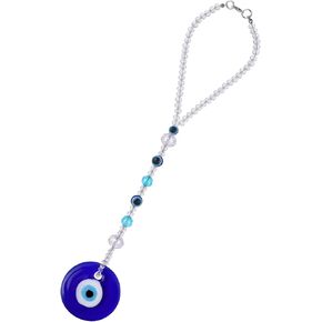 Evil Eye Car Hanging Ornament, Blue Evil Eye Charms for Car Rear View Mirror Lucky Car Accessories Beaded Decor Amulet Protection and Blessing Travel