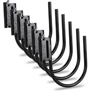 Heavy Duty E-Track J-Hooks, 5‘’ J-Hook Fit Enclosed Trailer Cargo Management Use as Shelf Bracket, Cargo Van, Pickup, Semi-Trucks Trailer Hang Tools, 6 Pack(Black)