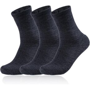 84% Merino Wool Socks 3 Pairs Hiking Socks for Men Women, Moisture Wicking Boot Socks, All Season Socks