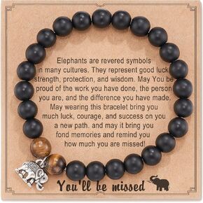 HGDEER Retirement Gift for Women Men 2024, Best Moving Going Away Farewell Gifts for Coworkers Teacher Good Luck Bracelet