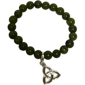 Connemara Marble Celtic Charm Bracelet with Trinity Knot Charm