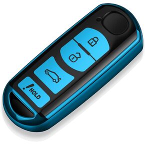 Tukellen for Mazda Key Fob Cover,Special Soft TPU Key Case Cover Protector Compatible with Mazda Miata CX-3 CX-4 CX-5 CX-7 CX-9 MX5 2/3/5/6/8 Key Shell (Blue)