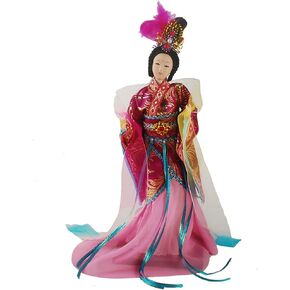 Chinese Traditional Handicraft Silk Figurine Collectible Chinese Doll Silk Doll (Purple)