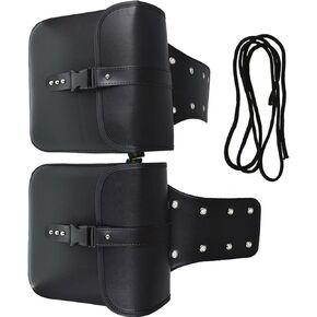 Motorcycle PU Leather Right Left Side Saddle Bags Universal Saddlebag Luggage Bag Storage Replacement for Yamaha Honda Suzuki Sportster 883 Dyna Black