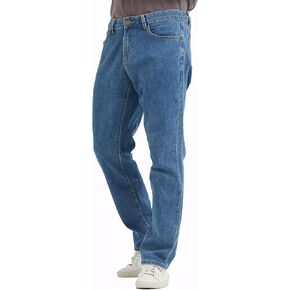 COEVLAS Club Men's Straight Leg 5-Pocket with Zipper and Button Relaxed Fit Workwear Flex Jeans