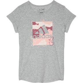 adidas Girls' Short Sleeve Essential Heather Tee(Big Kid)