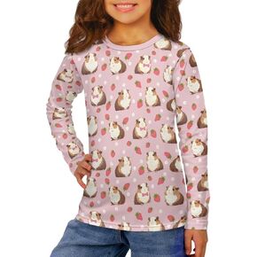 T Shirts for Kids Girls Soft Tees Casual T-Shirts Comfy Blouses Long Sleeve Tops Crewneck T Shirts