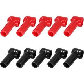 ZOOKOTO 10Pcs Stud Terminal Covers 14mm x 10mm Terminal Insulating Covers Red and Black