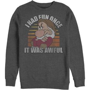 Disney Princess Men's Snow White and the Seven Dwarfs Grumpy Fun Once Sweatshirt