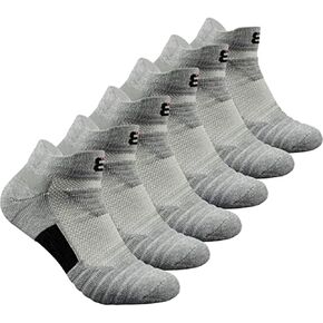 Mens Sports Athletic Compression Crew Ankle Quarter Socks 6 Packs For Basketball & Running