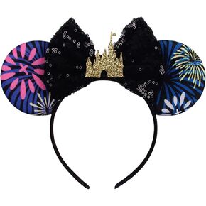 MADO Sparkly Princess Headband with Castle Mouse Ears, Park-Themed Hair Accessory for Girls and Women (PALACE)