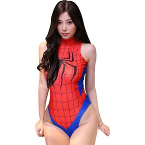 Women's One-Piece High Cut Superhero Cosplay Leotard Bodysuit Teddy Swimsuit Set