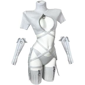KORURACLUB Cozy Hearted Nurse costume（4-PIECE SET） Grey premium sweater cosplay lingerie Cozy Hearted Nurse succubus lingerie