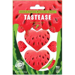 Tastease - Heart Shaped Edible Pasties in Watermelon 13 Piece Set - Fun for A Special Occassion or Everyday - Dimensions 2" x 2" Coverage 1 Inches Red