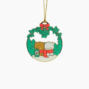 Milk and Mocha 2023 Enamel Christmas Ornament Authentic Milkmochabear Merchandise 2.75" Inches Diameter Collectible for Xmas Holiday Decoration Hanging Decorative Keepsake Gift