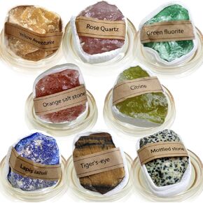 Natural Crystals and Healing Stones, Healing Crystals Set Present Box, Real Rough Raw Chakra Crystal, Aroma Stone Diffusers Kit, 12Pcs Large 1.57-2.36"