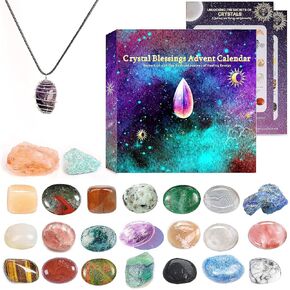 Crystals Gift Set for Women - Beauty Healing Rocks 24 Gemstones for Adult Women Kids Girls - White Elephant Christmas Gifts Ideas for Best Friend
