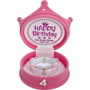 Happy 4th Birthday Gift for Girls, 4th Birthday Bracelet for Girls Toddler, 4th Birthday Crown Box, Gifts for a 4 Year Old Girl, 4th Birthday Jewelry, 4 Birthday Ideas, 4th Birthday Princess