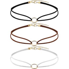 3 Pieces Choker Necklaces for Women Velvet Choker Adjustable Gothic Necklaces Classic Chokers Double Layer Punk Chokers for Party Cosplay Christmas Birthday Jewelry Gifts