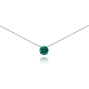 B. BRILLIANT Short Tiny Crystal Necklace for Women Sterling Silver 6mm European Crystals Dainty Choker Collar Necklaces for Bridesmaids