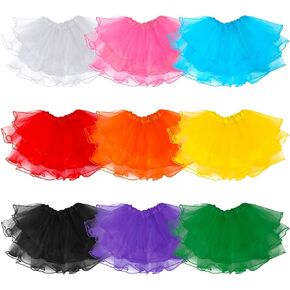 9 Pcs Tutu Set for Girls, Toddler Tutu Skirt 2-8 Years Tulle Ballet Fluffy Kids Halloween Christmas Costume Birthday Dresses