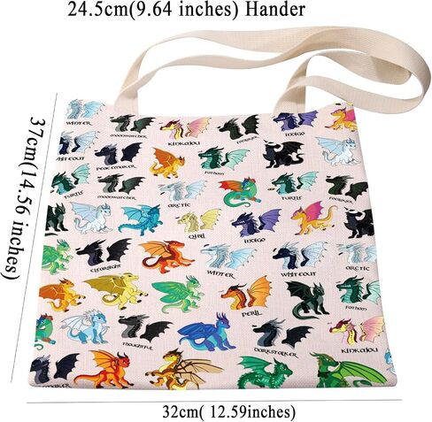 PXTIDY Wings Fire Dragon Dragonology Novel Gift Book of Dragons Darkstalker Tote Bag Fantasy Dragon Tribes Dragon Lovers Gift in Kuwait