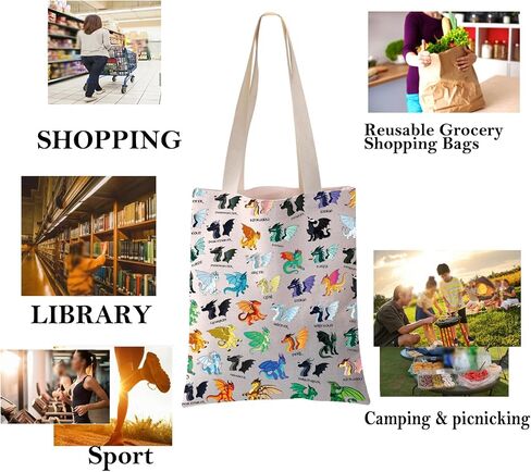 PXTIDY Wings Fire Dragon Dragonology Novel Gift Book of Dragons Darkstalker Tote Bag Fantasy Dragon Tribes Dragon Lovers Gift in Kuwait