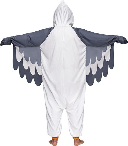 بيجامة Spooktacular Creations للبالغين من الجنسين، زي بذلة بغطاء للرأس Seagull، ملابس نوم بغطاء للرأس بسحاب لزي الهالوين التنكري، مقاس M in Saudi Arabia
