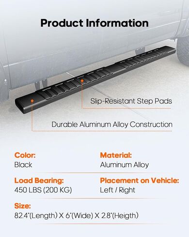 OCPTY 6 Inches Running Boards, Steps Nerf Bars Compatible for Nissan Frontier 2005-2023 Crew Cab Only, Aluminum Black Side Steps Nerf Bars in Saudi Arabia