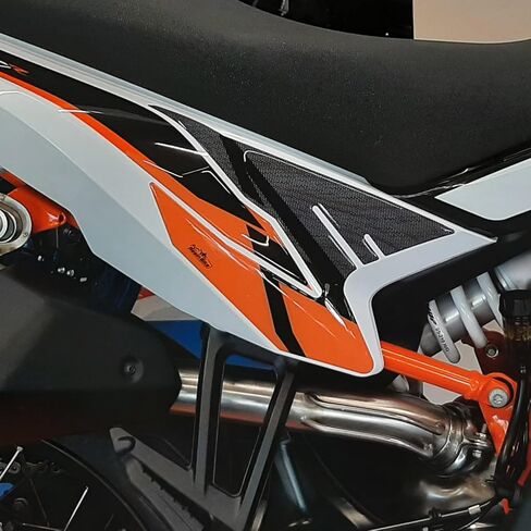 Motorcycle 3D Stickers Compatible with KTM 890 Adventure-R 2021. Side Motorcycle Protections from Impact and Scratches. Pair of Resin Stickers - Made in Italy in Kuwait