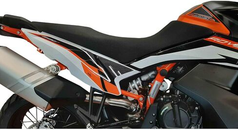 Motorcycle 3D Stickers Compatible with KTM 890 Adventure-R 2021. Side Motorcycle Protections from Impact and Scratches. Pair of Resin Stickers - Made in Italy in Kuwait
