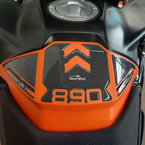 Motorcycle 3D Stickers Compatible with KTM 890 Adventure-R 2021. Side Motorcycle Protections from Impact and Scratches. Pair of Resin Stickers - Made in Italy in Kuwait