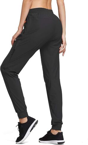 BALEAF Women's Joggers Running Hiking Pants Lightweight Quick Dry Athletic Travel Workout with Zipper Pockets in Kuwait