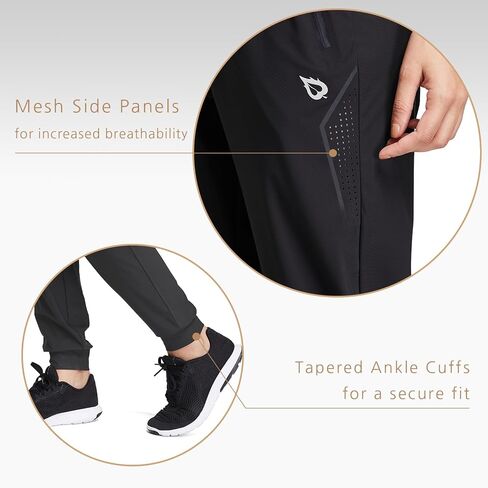 BALEAF Women's Joggers Running Hiking Pants Lightweight Quick Dry Athletic Travel Workout with Zipper Pockets in Kuwait