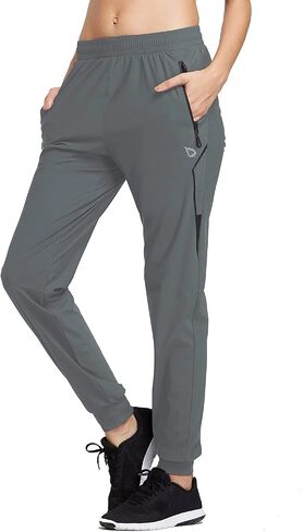 BALEAF Women's Joggers Running Hiking Pants Lightweight Quick Dry Athletic Travel Workout with Zipper Pockets in Kuwait