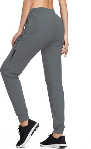 BALEAF Women's Joggers Running Hiking Pants Lightweight Quick Dry Athletic Travel Workout with Zipper Pockets in Kuwait