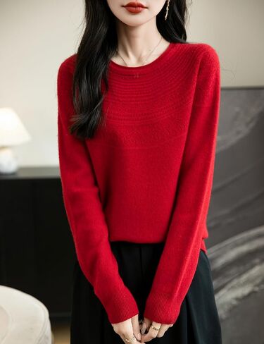 Women's 100% Merino Wool 2024 Fall Winter Crewneck First-Line Ready to Wear Long Sleeve Seamless Knit Sweater in Saudi Arabia