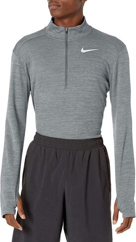 سترة Nike Pacer للرجال بنصف سحاب، بلوفر Nike مع ياقة دائرية، أسود/أسود/فضي عاكس، 2XL in Kuwait