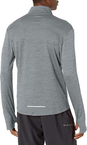 سترة Nike Pacer للرجال بنصف سحاب، بلوفر Nike مع ياقة دائرية، أسود/أسود/فضي عاكس، 2XL in Kuwait