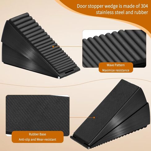 Heavy Duty Door Stopper - Tall Door Stop Large Door Stoppers for Bottom of Door, 3 in High Door Stop Wedge Suits Any Heavy Door Gap in Saudi Arabia